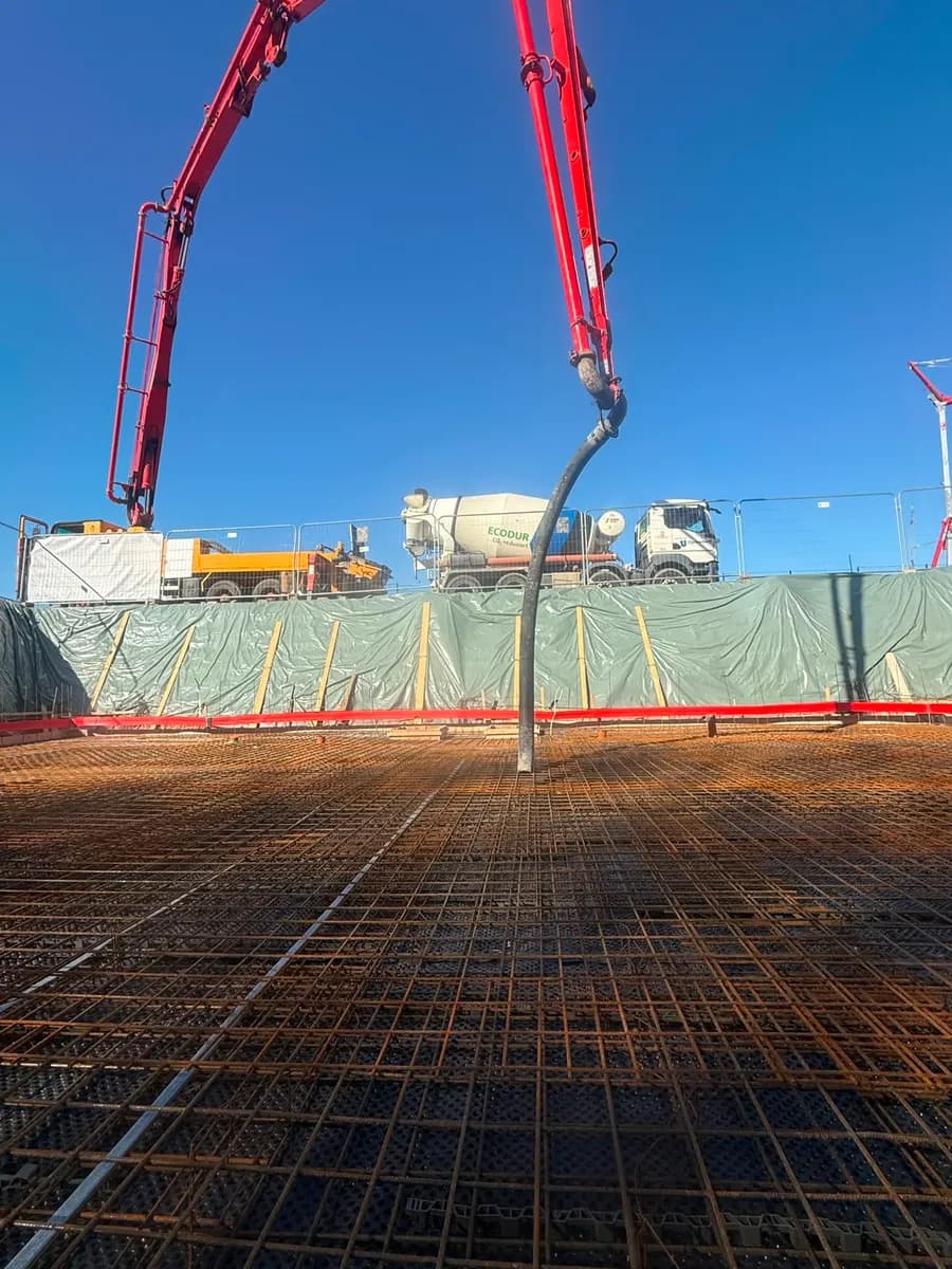 Betonage der Bodenplatte